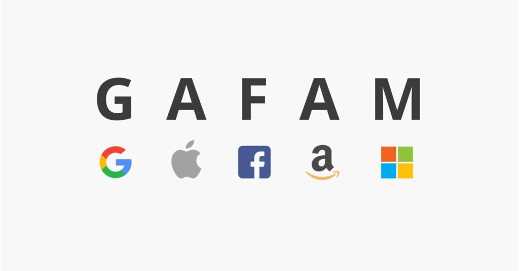 米国株担うGAFAMのロゴ