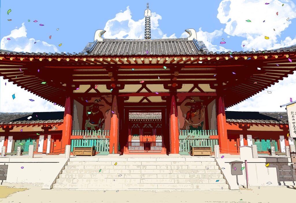 日本株を連想させる日本の寺
